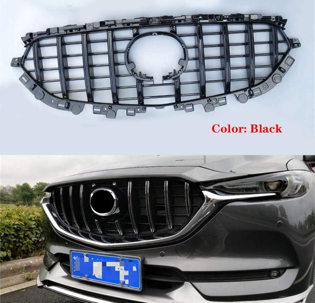 LSYBB Auto Front Mesh Exterior Mask Trims Covers Front Bumper ABS Modified Grill Grills Fit for Mazda Cx-5 2017-2019,Black