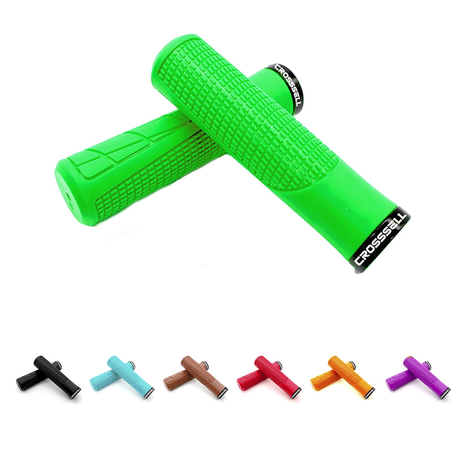 Photo 1 of CROSSSELL Mountain Bike Grips, Bicycle Handlebar Grips, Bicycle Handlebar Grips Single Lock-on, Ergonomic Bike Grips Non-Slip (Apple Green)