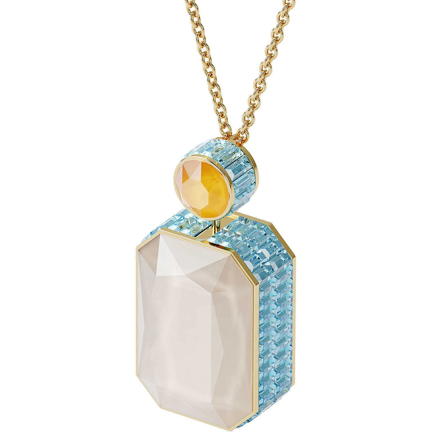 Swarovski Orbita necklace, Octagon cut crytsal, Multicolored, Gold-tone plated