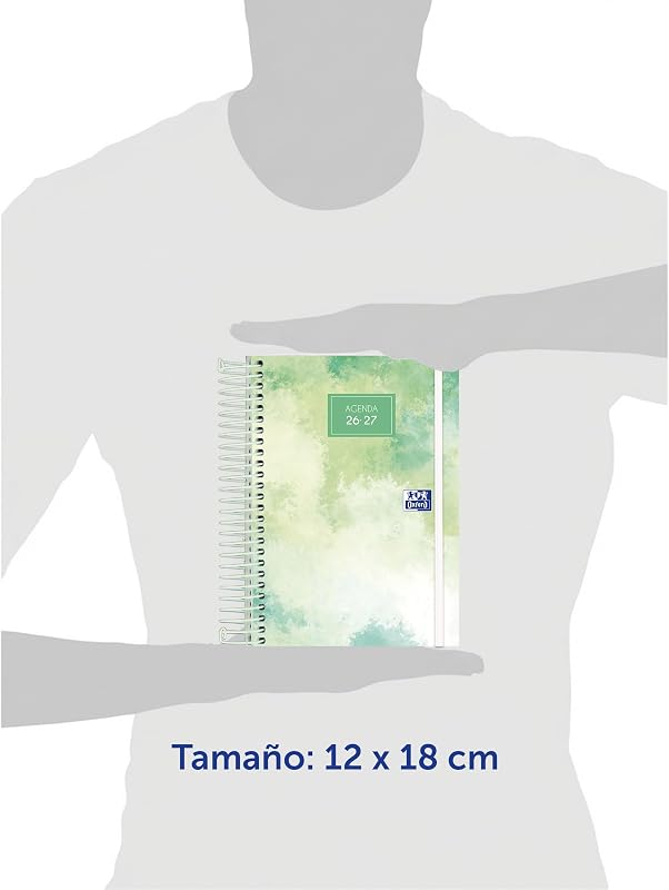 Aura, Agenda 2026 2027, Dia por Página, Capa Dura Extra, 12x18 cm, Espanhol, Cor Verde
