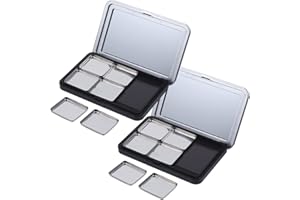Minkissy Empty Eyeshadow Palette Magnetic Makeup Palette with Mirror Refillable Eyeshadow Palette Empty Lipstick Pallet Empty Eyeshadow Pans for Eyeshadow Lipstick Blush Powder, 2PCS