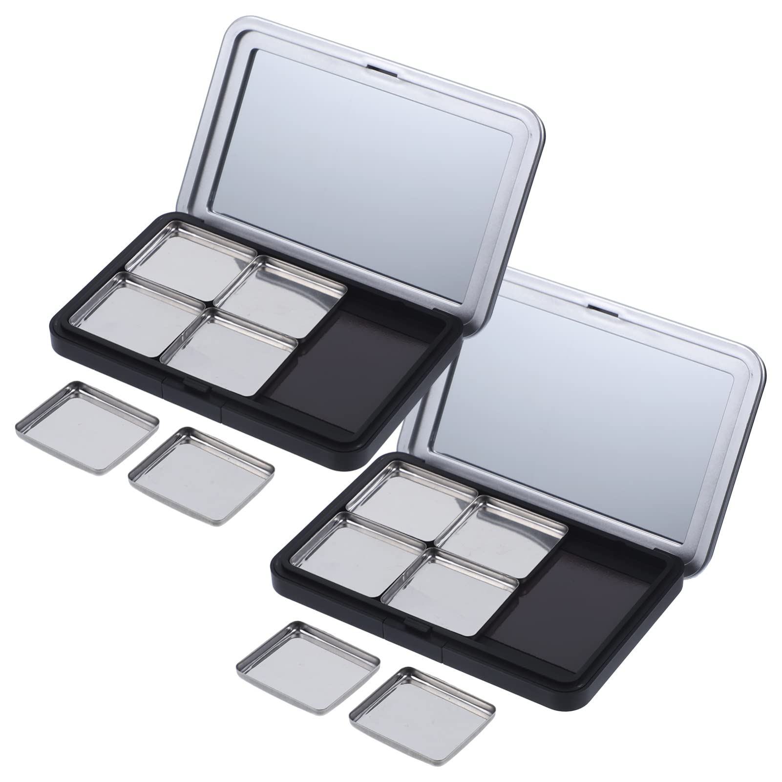 Photo 1 of Minkissy Empty Eyeshadow Palette Magnetic Makeup Palette with Mirror Refillable Eyeshadow Palette Empty Lipstick Pallet Empty Eyeshadow Pans for Eyeshadow Lipstick Blush Powder, 2PCS