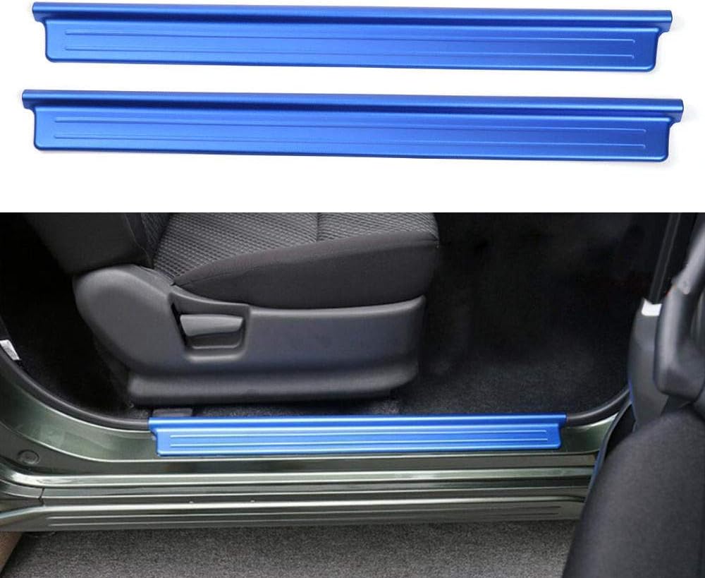 Nkcar Blue Aluminum Alloy Door Sill Entry Guards Strips 2pcs for Suzuki Jimny 2007-2017