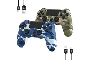 2 Pack Wireless Controller for Ps4/Pro/Slim with Double Shock/Stereo Headset Jack/Touch Pad/Six-axis Motion Control