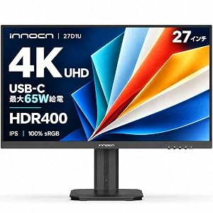 【Amazon.co.jp限定】INNOCN 27インチ モニター 4K UHD (3840 x 2160) IPS非光沢 27D1U