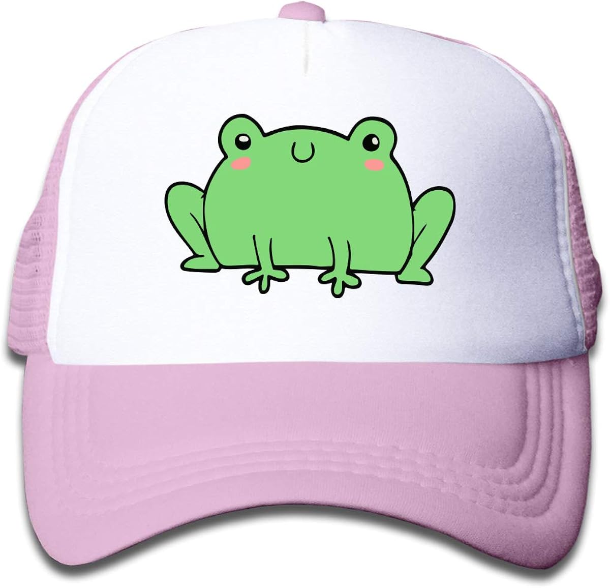 Cute Happy Frog Kids Girls Boys Mesh Cap Adjustable Baseball Caps Pink