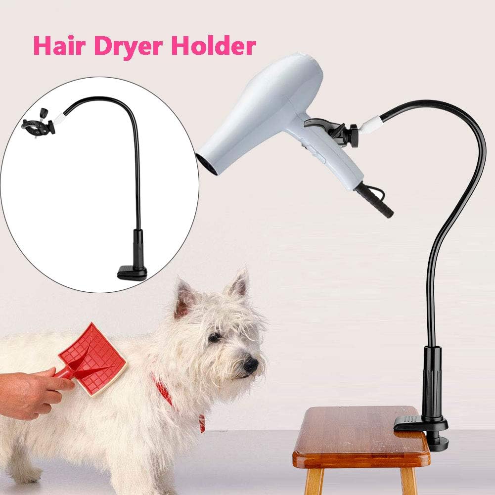 Zerodis Pet Hair Dryer Holder, Dog Pet Grooming Table Hair Dryer Stand Holder Hands Hands-free Dryer Holder Arm for Dogs Cat - Image 3