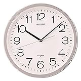 Seiko 12 Inch Classic Numbered Wall Clock, Silver