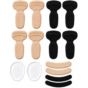 Heel Grips for Shoes Too Big, 7 Pairs Heel Pads Inserts for Women’s Shoes, T-Shape Heel Cushion Liners, Thin Heel Protectors