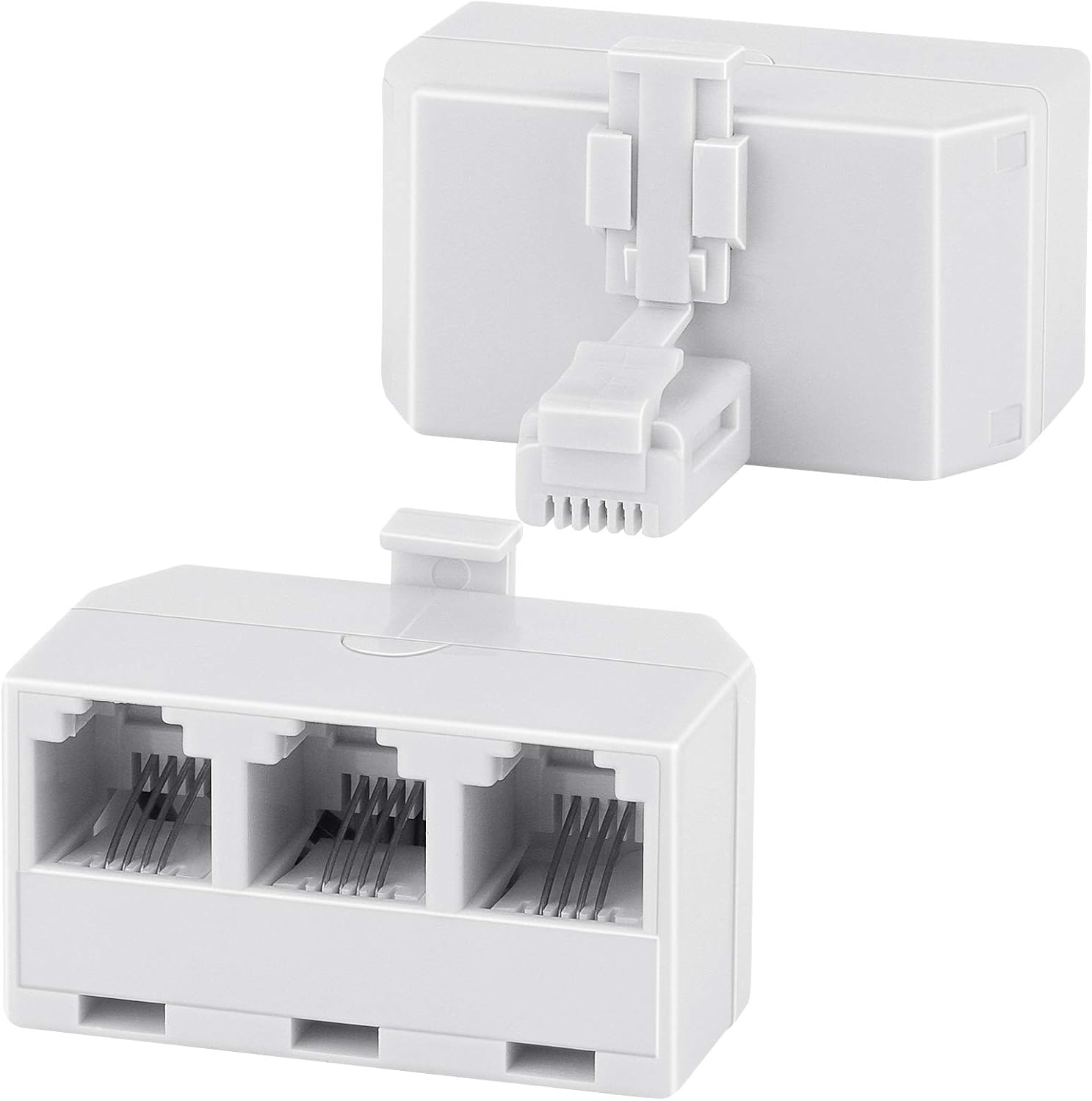 Three Way Telephone Splitters,Uvital Female 1 to 3 Converter Cable RJ11 6P4C Telephone Adaptor