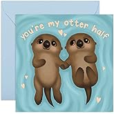 CENTRAL 23 Valentines Day Card - Cute Anniversary Card for Husband - 'You're My Otter Half' - Sweet Birthday Card for Wife - Pretty Wedding Cards - Ideal Card for Boyfriend or Girlfriend