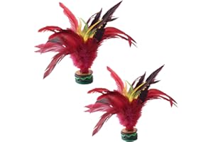 Seadiquiet 2Pcs 20CM Kick Shuttlecock, Fadeless Colorful Feathers Chinese Shuttlecock Adults, Chinese Jianzi Foot Feather Sports Toy for Indoor and Outdoor Tennis and Racquet Sports