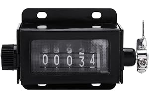 WALFRONT Mechanical Digit Counter 5 Digit Pull Count Counter Rotary Knob Resettable Counter Black with Spring