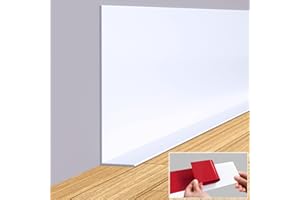 Pluden Flexible Baseboard Molding Trim, 5 Inch(W) x 20 Feet(L) Self-Adhesive Vinyl Wall Base Cove Base, Peel and Stick Rubber Wall Base with a Crease Moulding Trim