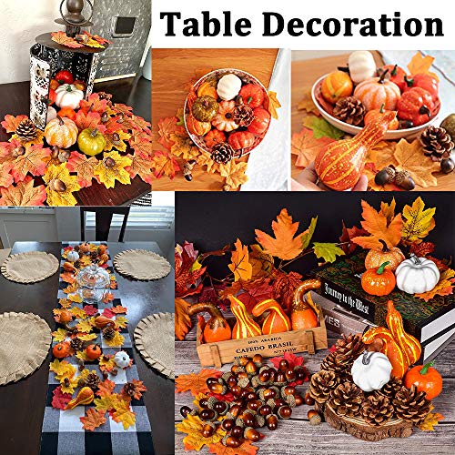 coowei 166 PCS Thanksgiving Decoration for Home Artificial Pumpkins Set for Decoration Fall Harvest Home Decoration Wedding Party Table Fireplace Decor