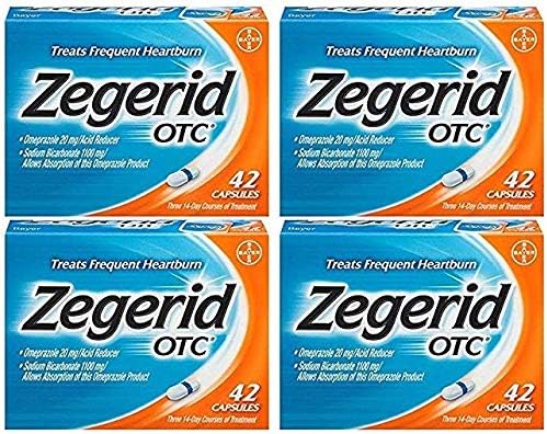 Zegerid OTC 24HR Complete Heartburn Relief, 42 Count (Pack of 4) 168 Capsules Total