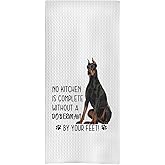 uinwk Doberman Dog Kitchen Towels - Doberman Gifts for Doberman Lovers, Doberman Dog Hand Towels Dish Towels, Doberman Stuff,Doberman Decor No Kitchen is Complete Without a Doberman, 16x24 Inch