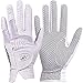 GH Women's Leather Golf Gloves One Pair - Plain Both Hands (White, 20 (M))