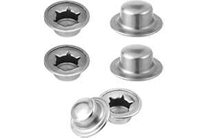 FDCLIXUVOL 3/8" Push on Pushnut Caps, 6 Pcs 3/8" Axle Cap Nut Spring Steel for Rolling Bins Lawn Push Wagons Hand Trucks