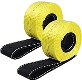 JCHL Lift Sling Straps 10'x2 13,000 Pound Capacity Heavy Duty Lifting Slings Web Sling Tree Saver Recovery Strap Web Sling Winch Strap 2-Pack