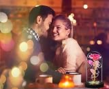 Touloube Galaxy Rose for Her LED Light Up Glass Dome Gift view 8
