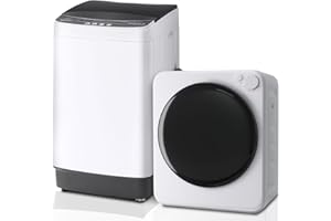 Erivess 1.6Cu.Ft Portable Clothes Dryer and 16LBS Full Automatic Washing Machine Set, Washer and Spinner Combo, Stainless Steel Tub, Space Saving,Ideal for Laundry, Apartments, Dorms