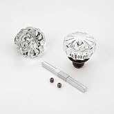 ToPToToo Glass Door Knobs Interior, Old Style Door Knob Replacement, Vintage Crystal Door Knobs, Antique Mortise Door Knobs, Oil Rubbed Bronze Finish