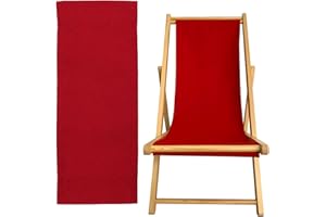 TBACW Replacement Canvas Replacement Cloth for Patio Lounge Chair Beach Sling Chair Reclining Beach Chair-No Wooden Frame-Only Replacement Canvas (Red)