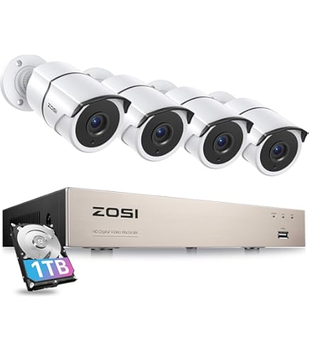 Amazon.com : ZOSI 8CH 5MP Lite Home Security Camera System with 1