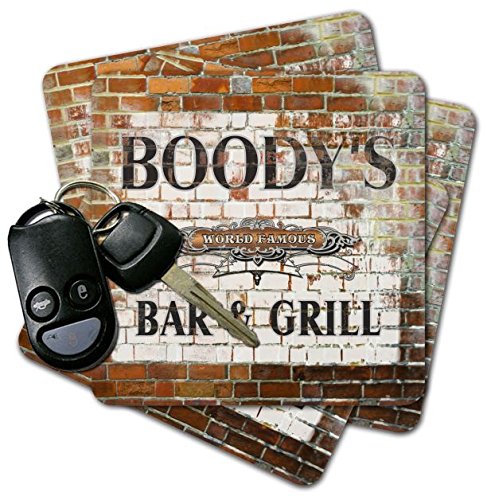 BOODY'S Bar & Grill Brick Wall Coasters - Set of 4