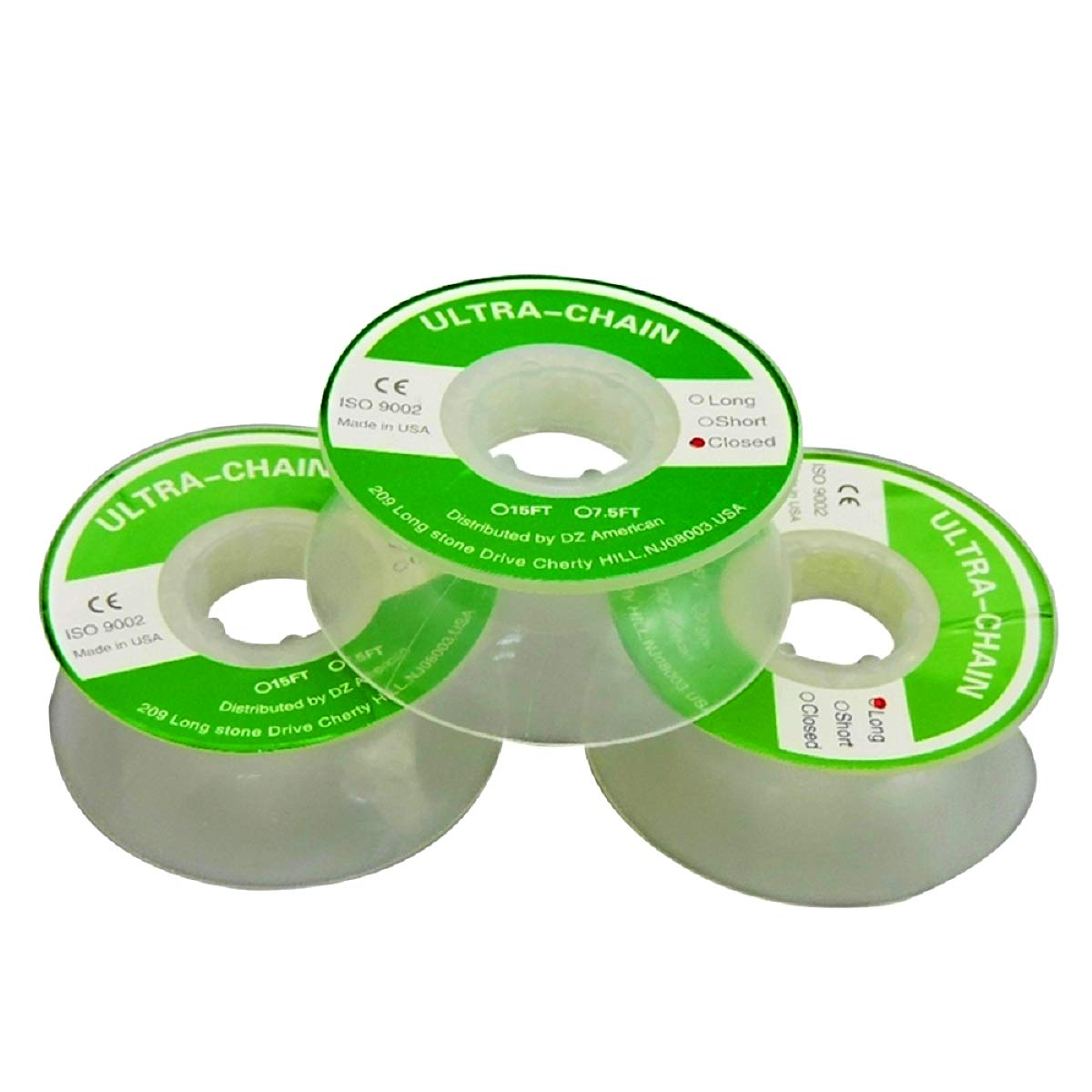 RZJZGZ Clear Dental Orthodontic Elastic Chain Power Chains Brace Orthodontic Spool Elastic Rubber Band (Closed)