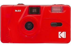Kodak M35 Film Camera, Reusable, Focus Free, Easy to Use, Build in Flash and Compatible with 35mm Color Negative or Bl/W Film (Film and AAA Battery NOT Included) (Flame Scarlet)