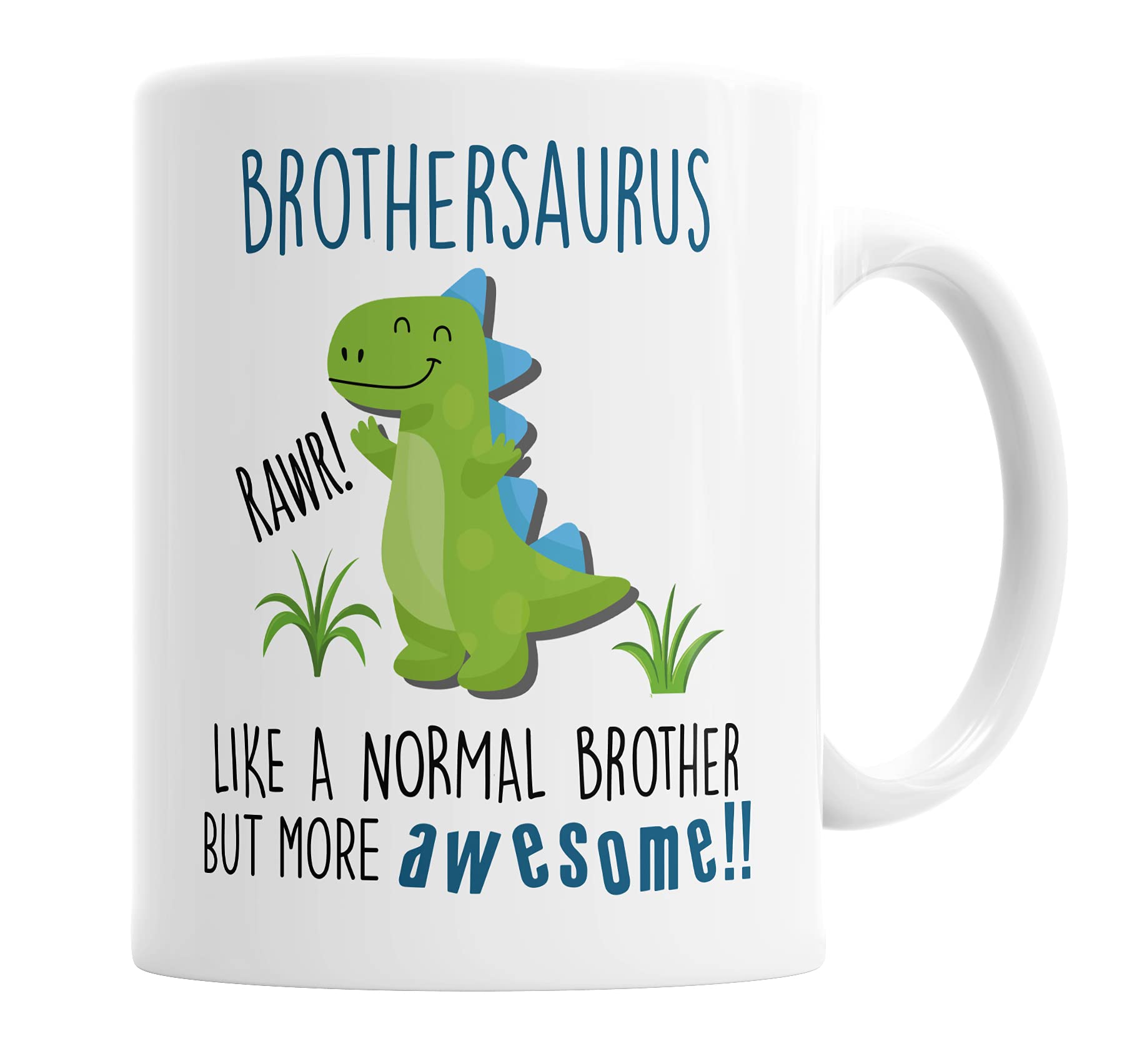 Brothersaurus Mug Brother Dinosaur Cup for Fathers Day Birthday Christmas Funny Mug Present for Brother