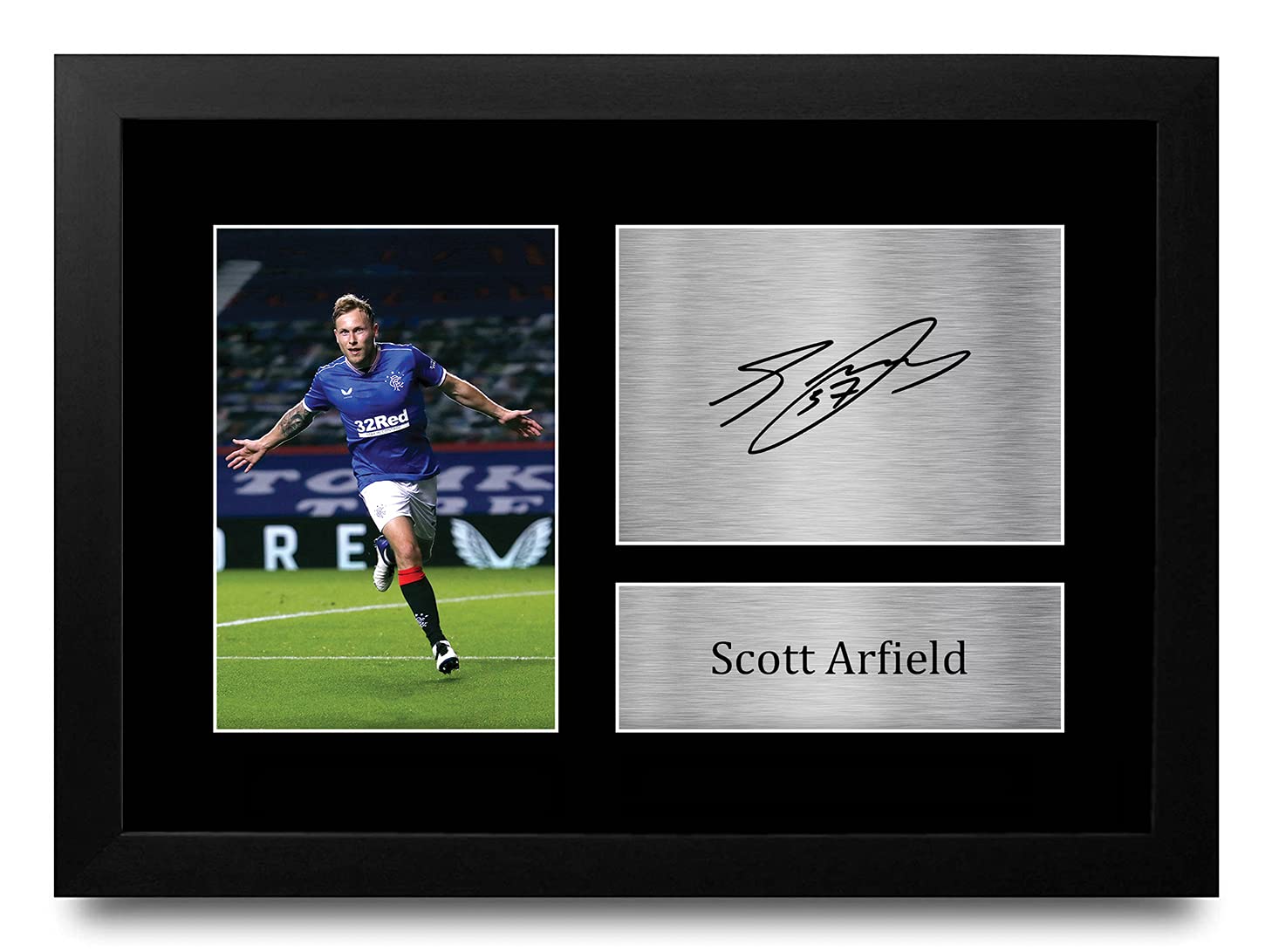 HWC Trading FR A4 Scott Arfield Rangers Gifts Printed Signed Autograph Picture for Football Fans and Supporters - A4 Framed
