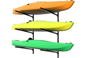 WALMANN Heavy Duty Wall Mounted Kayak Storage Rack for Garage, Adjustable Kayak Hangers for Wall, Holds Up to 220 lbs