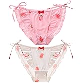 Joyralcos Japanese Stawberry Print Bikini Panties 2 Pack Briefs Cosplay Anime Underwear
