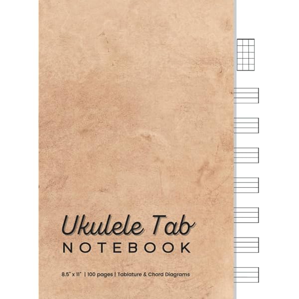 BookFactory Ukulele Tablature Notebook - 8.5x11 Wire-O Journal, 120 Pages For Songwriting & Music Composition (Made In USA)