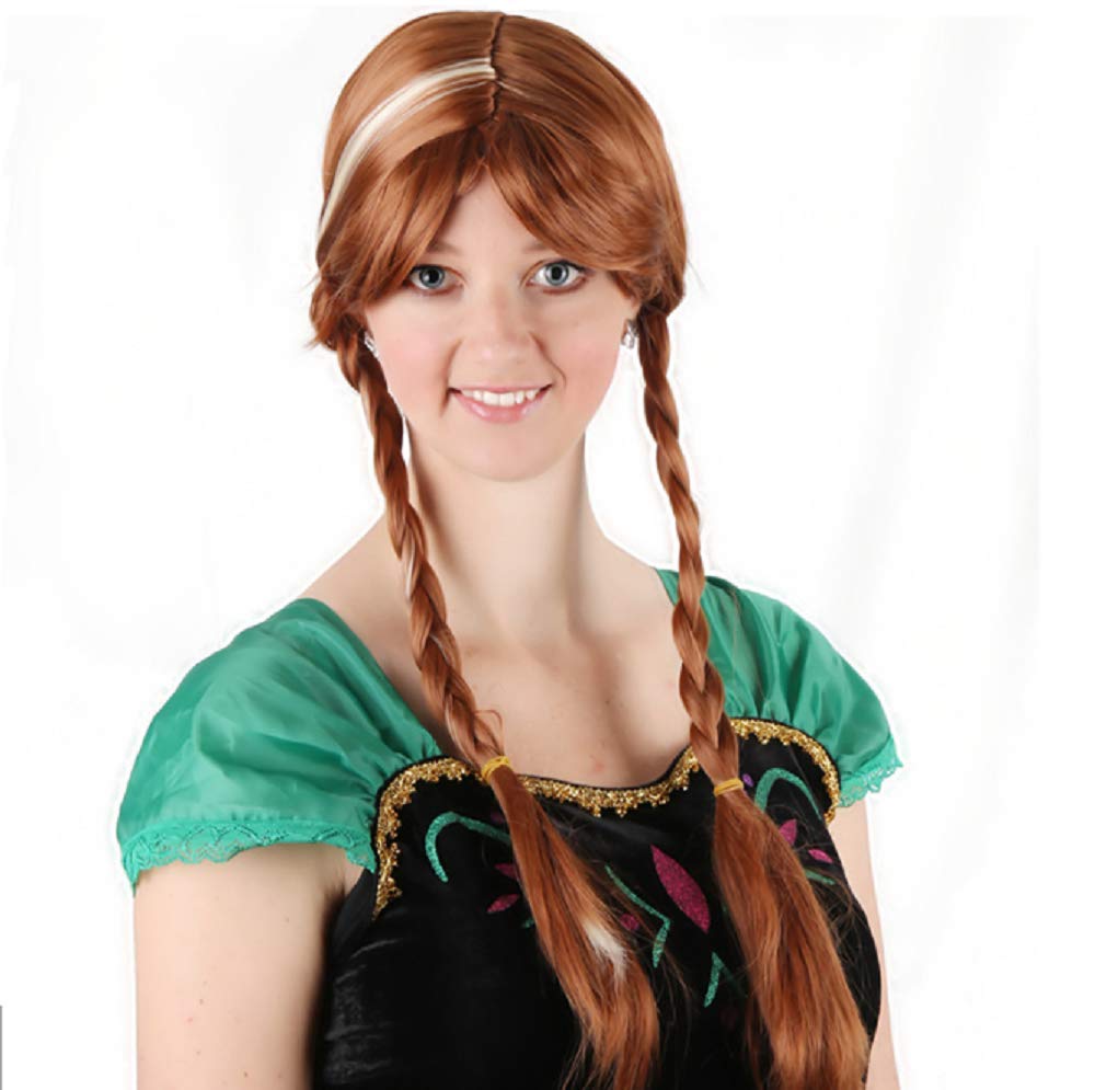 Women's Long Braid Cosplay Synthetic wigs for Fancy Dress Halloween Christmas parties (Red head/Orange)
