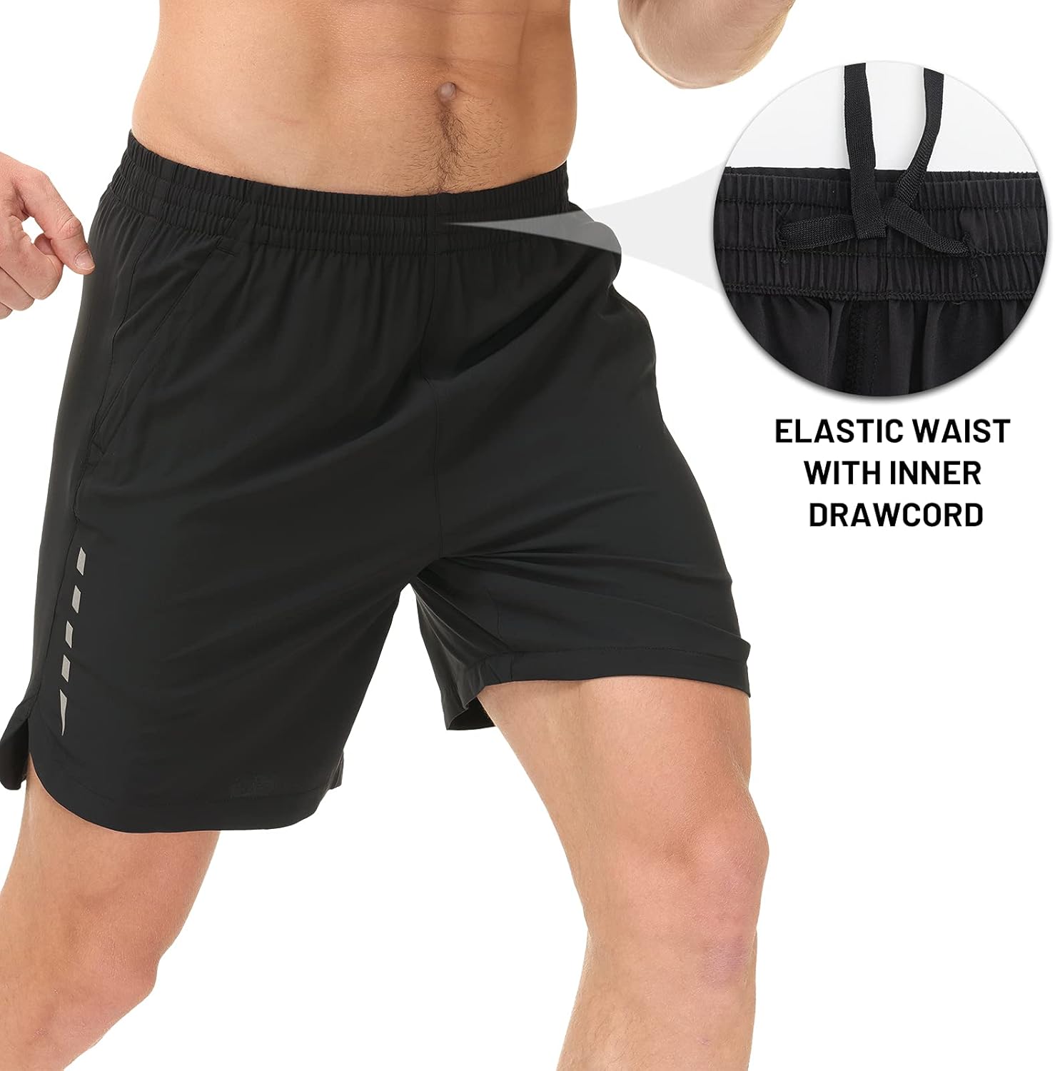 MIER Men's Quick Dry Workout Running Shorts Active Shorts with 4 Pockets, No Liner, Lightweight and Water Resistant, 7 Inches : Clothing