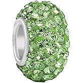 Adabele 1pc Authentic Solid Sterling Silver Hypoallergenic Jan-Dec Birthstone Bead Charm Austrian Rhinestone Compatible with Pandora All Bracelet Necklace Women Birthday Gift