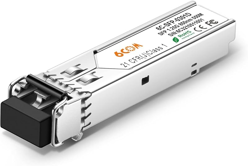 6COMGIGA 1.25G SFP Module 1000BASE-SX LC Multi-Mode 550m DDM Cisco Ubiquiti