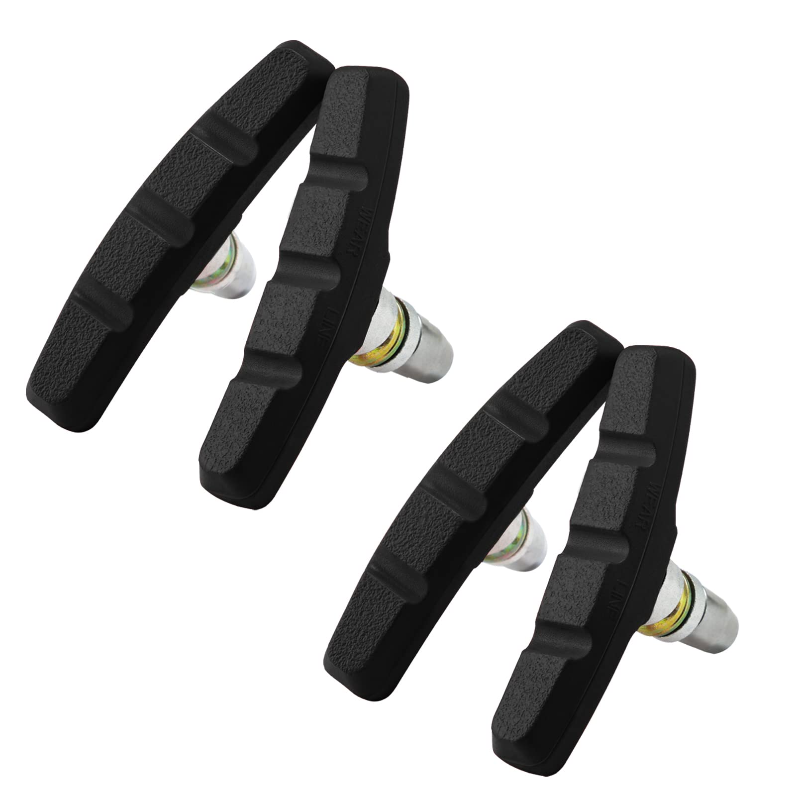 SOMMET 2 pairs V Bike Brake Pads with Hex Nuts and Spacers V Bicycle Brake Blocks Set 70 mm (Black)