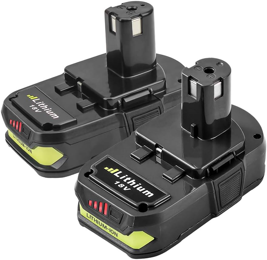 Fhybat 2Pack 3.0Ah 18V Replacement Battery for Ryobi 18V Lithium Battery P102 P103 P105 P107 P108 P109 P122 Ryobi ONE+ Cordless Tool