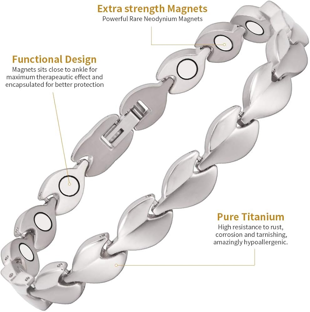 Titanium Magnetic Anklet Ankle Bracelet for Women with Magnets
