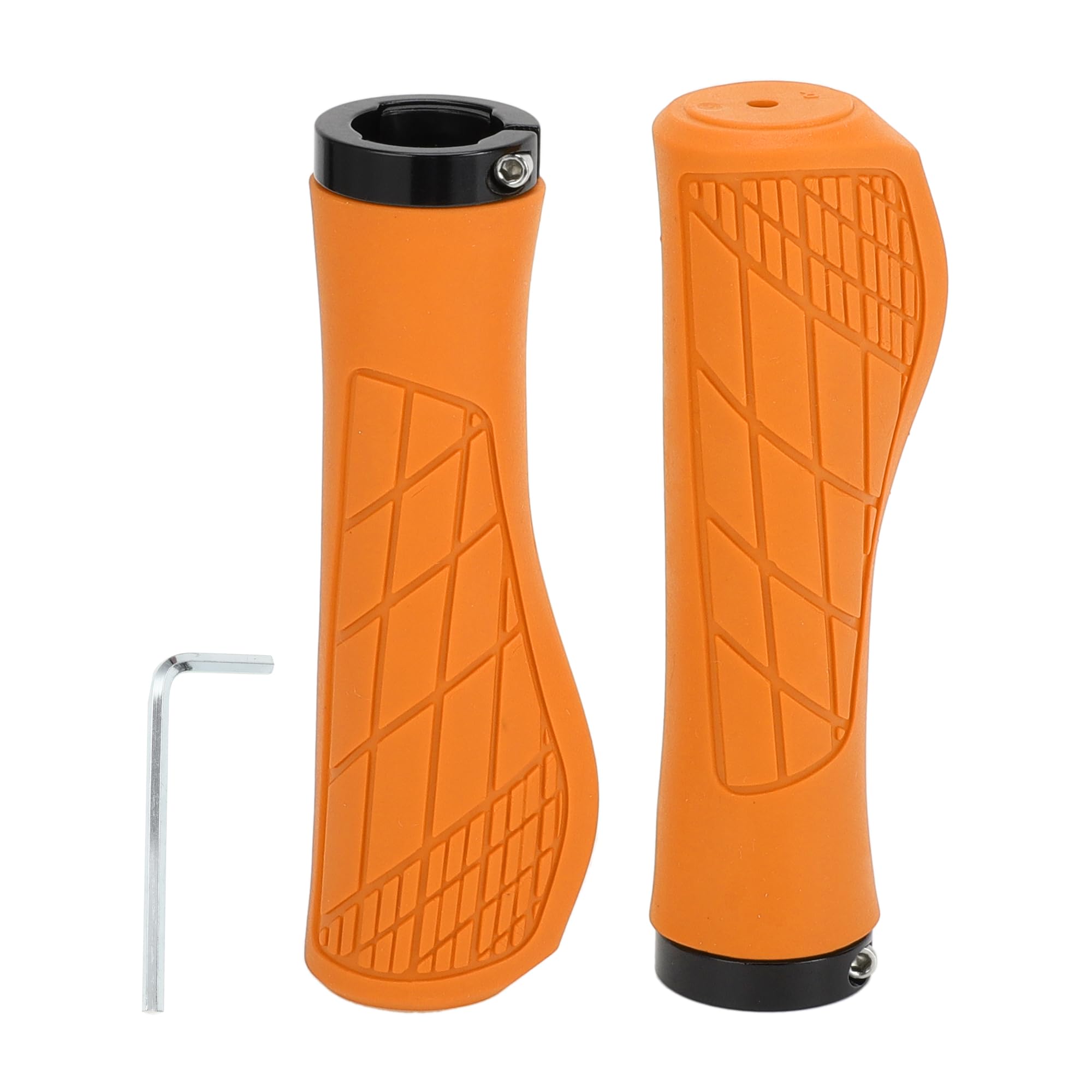 TUCKBOLD Bike Handlebar Grips Covers 134mm Long Soft | Bicycle End Grips Protector Orange 1 Pair