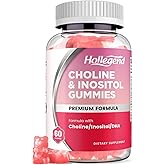 Prenatal Choline Inositol Gummies, Chewable Choline Supplement with DHA, Prenatal Vitamin for Women & Kids, Support Nervous System, Immune & Brain Health, Vegan Strawberry Flavor, Sugar Free, 60 Ct