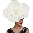 LDFWAY Large Flower Fascinators for Girls Women Tea Party Cocktail Headwear Derby Hats with Headband and Clip for Wedding