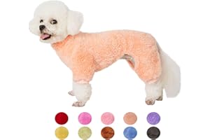 YUGGI Dog Sweater Coat, Dog Pajamas PJS, Dog Clothes, Dog Christmas Sweaters for Small Medium Dogs Boy Girl Cat Apparel Doggie Jacket Onesie Soft Warm Holiday Outfits (X-Small, Coral)