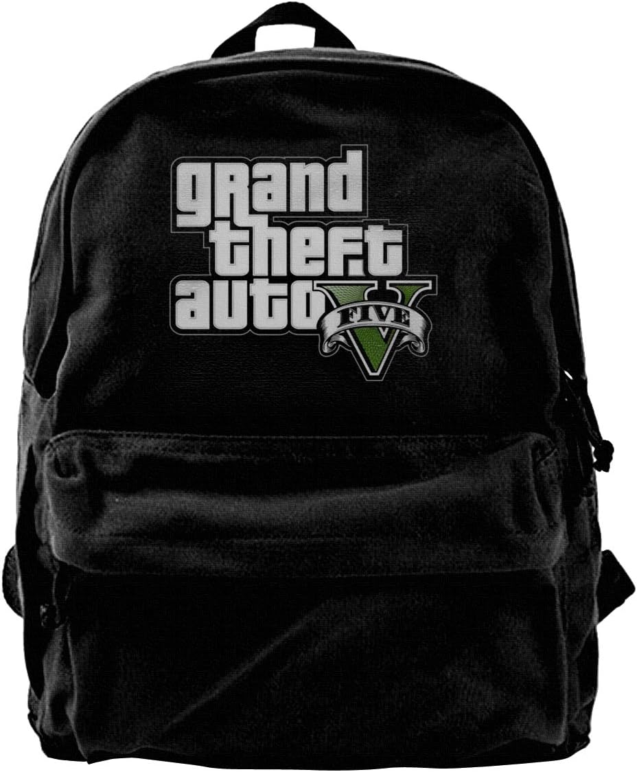 GTA V Grand Theft Auto Five Logo Drawstring Backpack Rucksack Shoulder Bags Lightweight Gym Bag