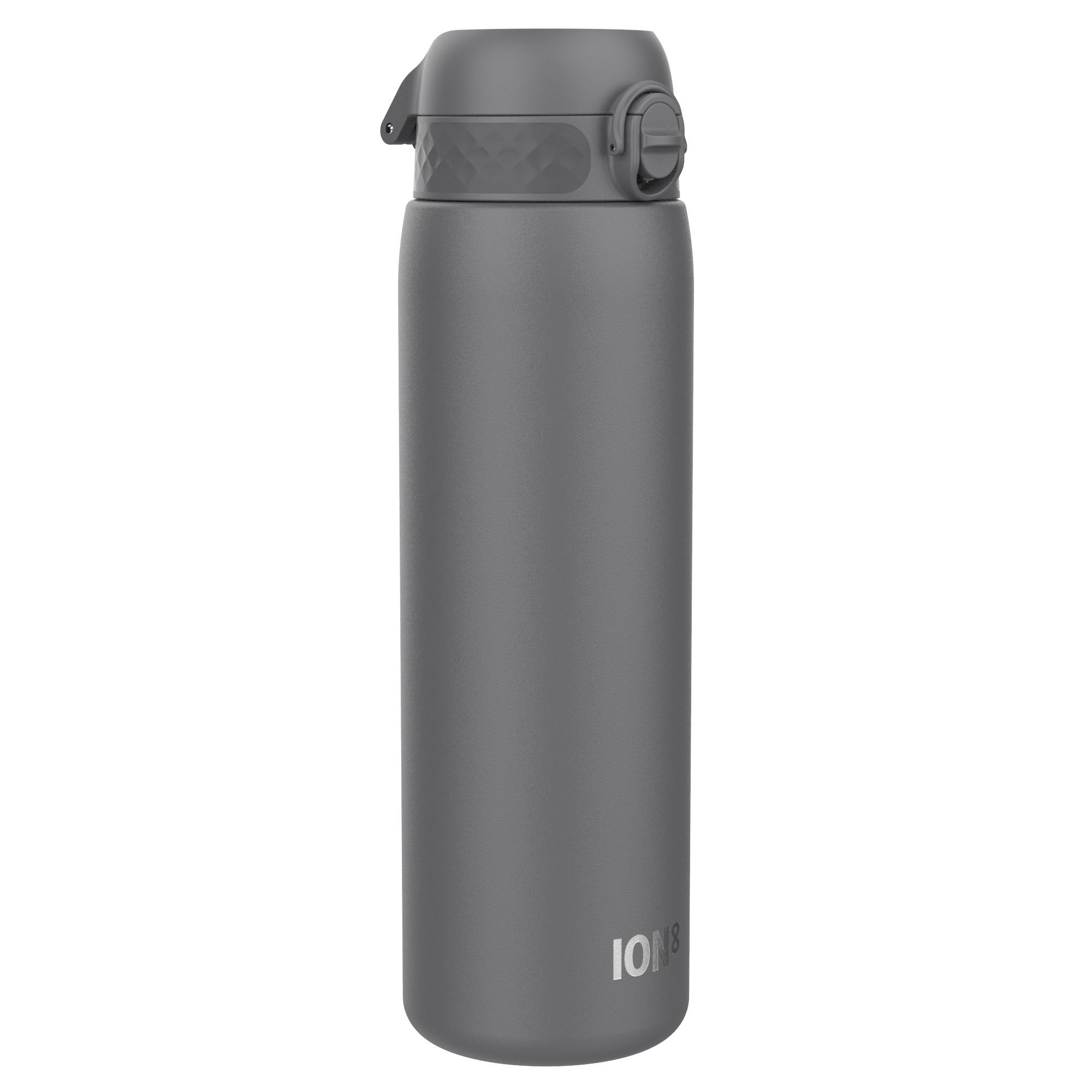 Ion8 Vacuum Insulated Stainless Steel 1 Litre Water Bottle, 920ml, Leak Proof, One-Finger Open, Secure Lock, Carry Handle, Dishwasher Safe, Scratch Resistant, Ideal for Sports and Yoga, Grey
